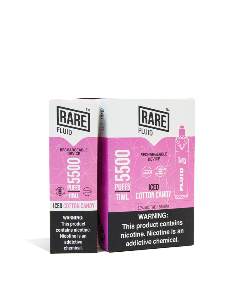 Iced Cotton Candy Rare Fluid Disposable 10pk on White Studio Background