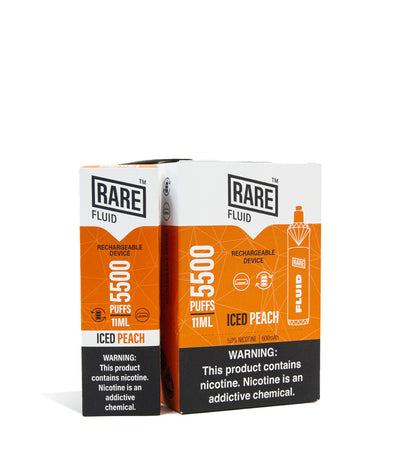 Iced Peach Rare Fluid Disposable 10pk on White Studio Background