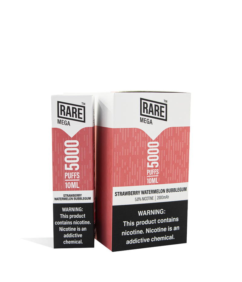 Strawberry Watermelon Bubblegum Rare Mega Disposable Device 10pk on white studio background