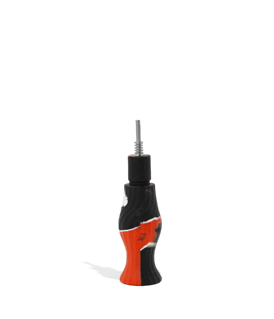 Red/Black/White Nectar Collector Silicone 4 in 1 Waterpipe Rig Nectar Straw Bubbler Waterpipe on white background