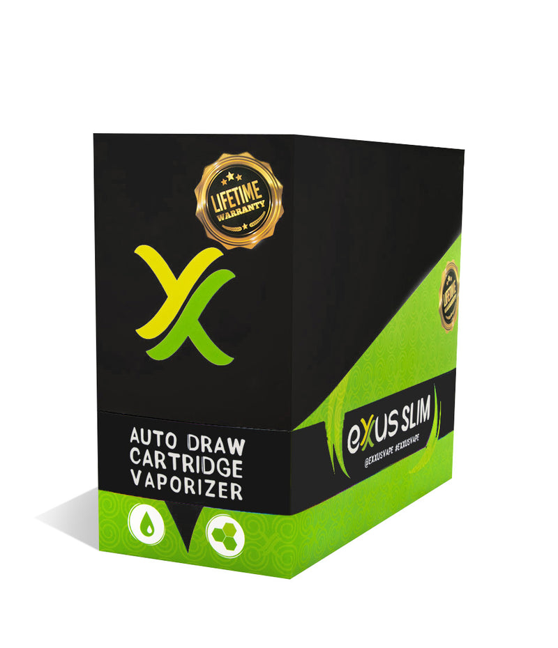 Black Exxus Vape Slim Auto Draw Cartridge Vaporizer 12pk on white background