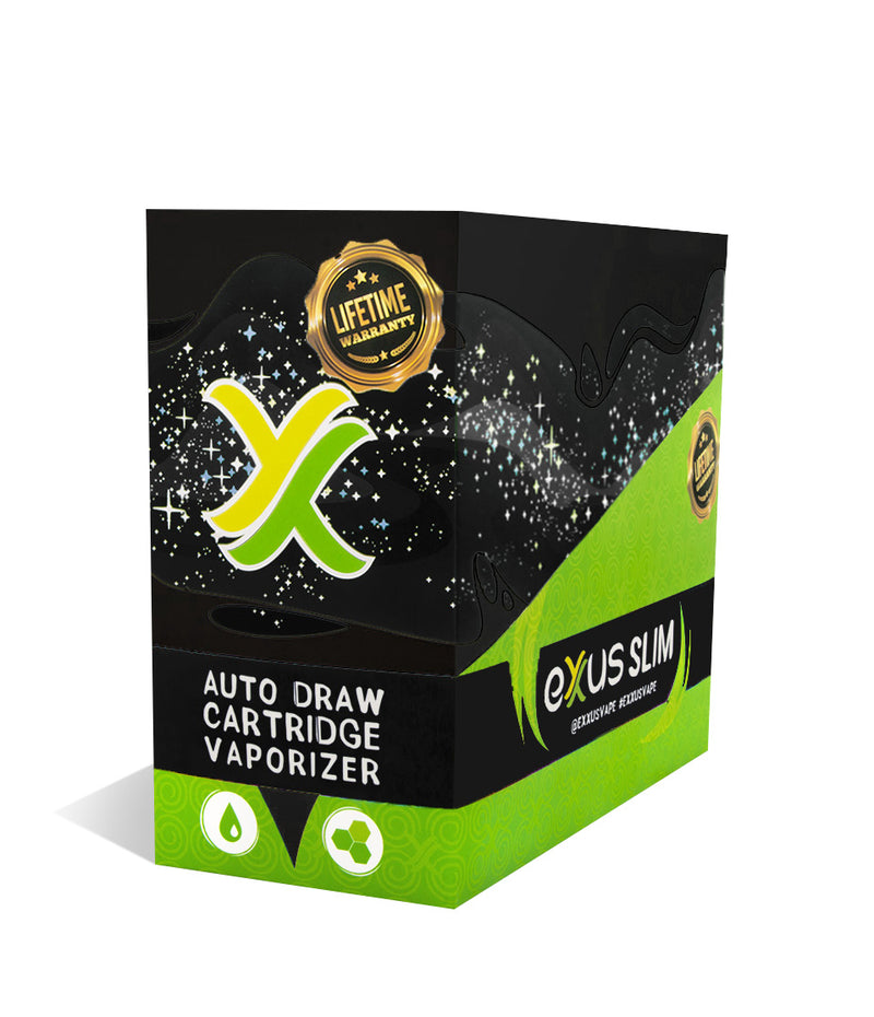 Cosmic Black Exxus Vape Slim Auto Draw Cartridge Vaporizer 12pk on white background