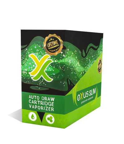 Cosmic Green Exxus Vape Slim Auto Draw Cartridge Vaporizer 12pk on white background