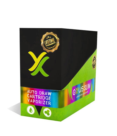 Full Color Exxus Vape Slim Auto Draw Cartridge Vaporizer 12pk on white background