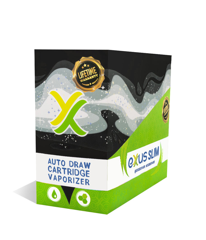 White Exxus Vape Slim Auto Draw Cartridge Vaporizer 12pk on white background