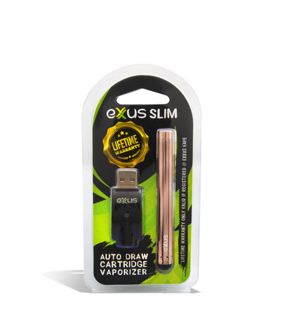 Rose Gold single pack Exxus Vape Slim Auto Draw Cartridge Vaporizer 12pk on white background