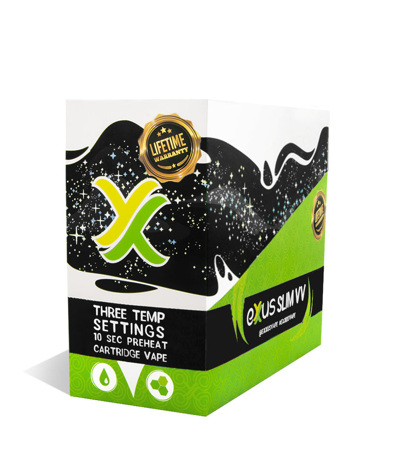 Cosmic Black Exxus Slim VV Cartridge Vaporizer 12pk on white background