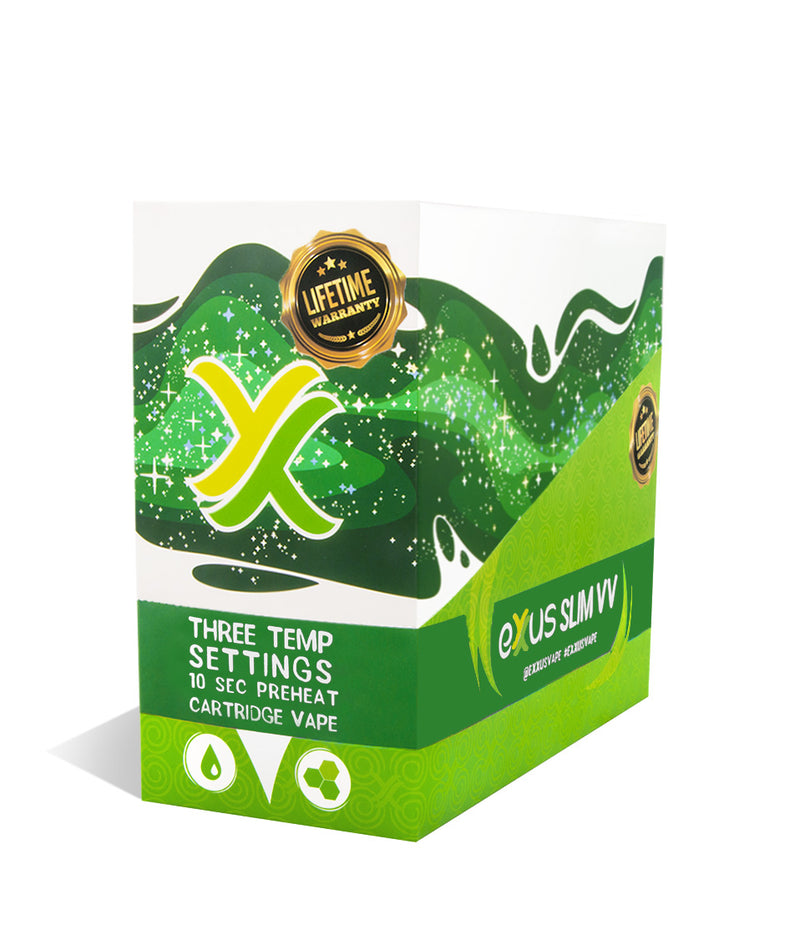 Cosmic Green Exxus Slim VV Cartridge Vaporizer 12pk on white background