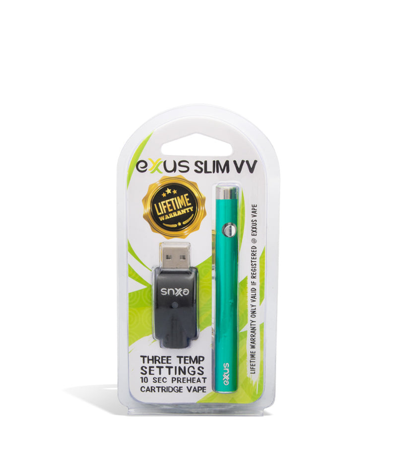 Cosmic Green single pack Exxus Slim VV Cartridge Vaporizer 12pk on white background