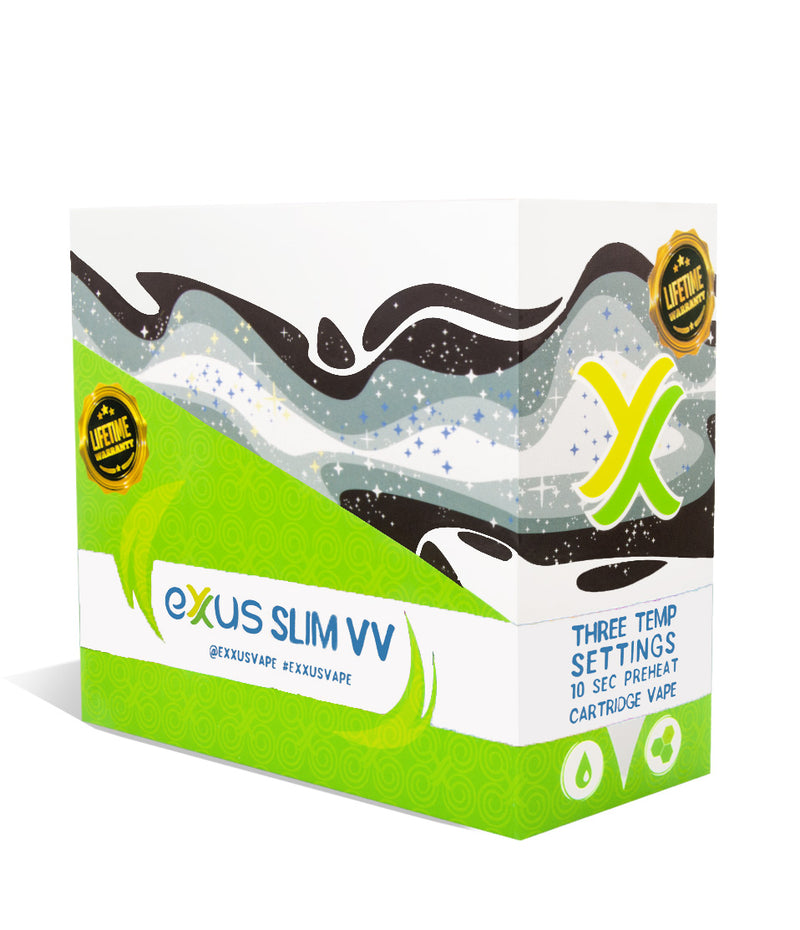 Silver side Exxus Slim VV Cartridge Vaporizer 12pk on white background
