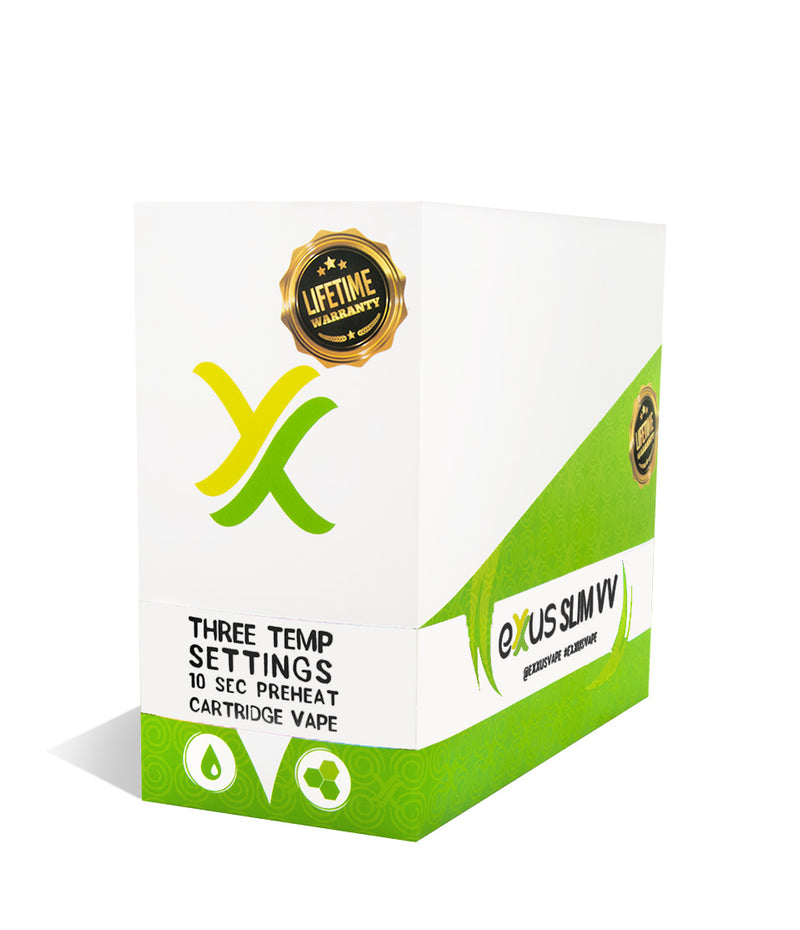 White Exxus Slim VV Cartridge Vaporizer 12pk on white background