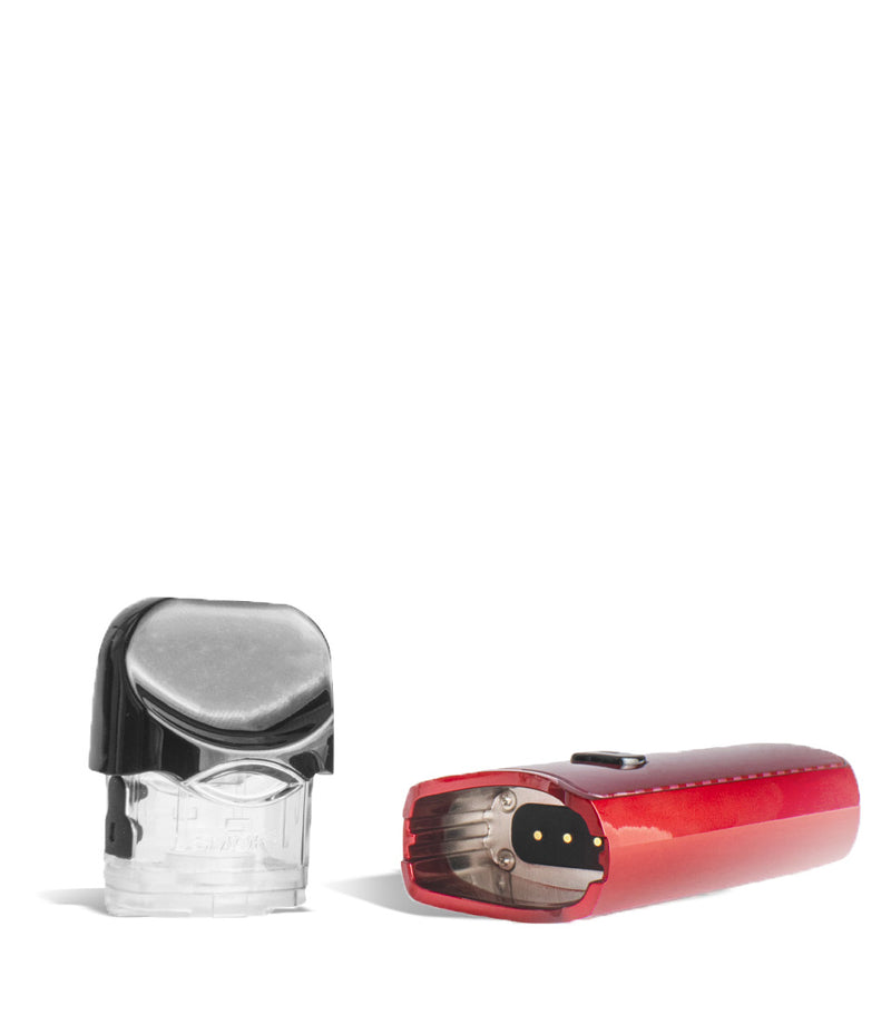 Red top view SMOK Nord 1100 mAh Starter Kit on white studio background