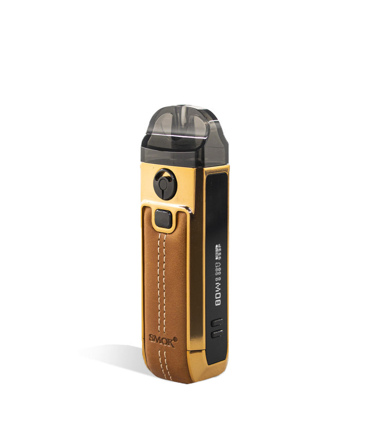 Leather Brown side view SMOK Nord 4 80w Pod Starter Kit on white background