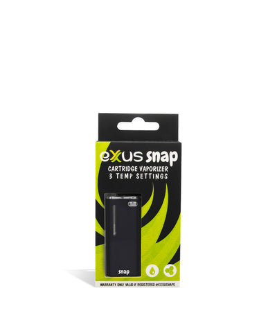 Black single pack Exxus Vape Snap Cartridge Vaporizer 12pk on white studio background