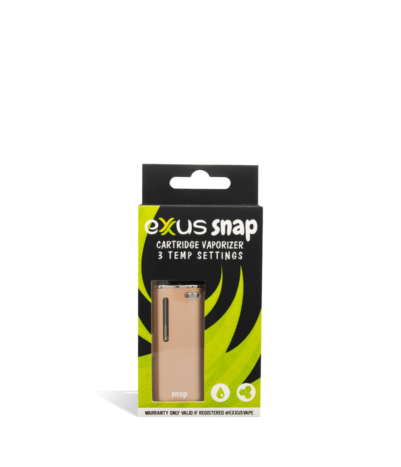Gold single pack Exxus Vape Snap Cartridge Vaporizer 12pk on white studio background