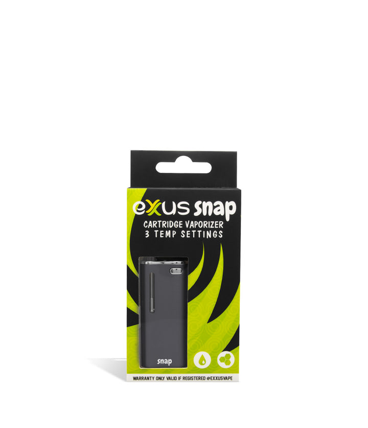 Grey single pack Exxus Vape Snap Cartridge Vaporizer 12pk on white studio background