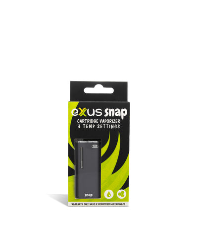 Gumetal packaging Exxus Vape Snap Cartridge Vaporizer on white background