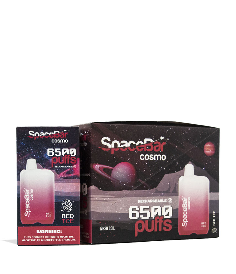 Red Ice Space Bar Cosmo 6500 Puff Disposable 5pk Front View on White Background