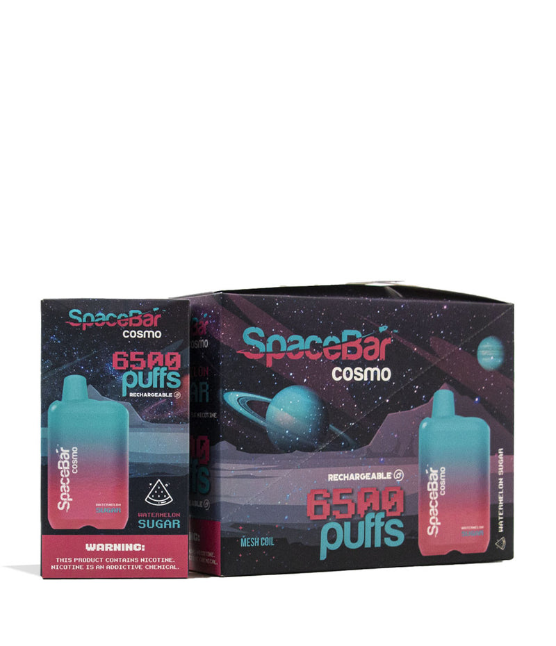 Watermelon Sugar Space Bar Cosmo 6500 Puff Disposable 5pk Front View on White Background