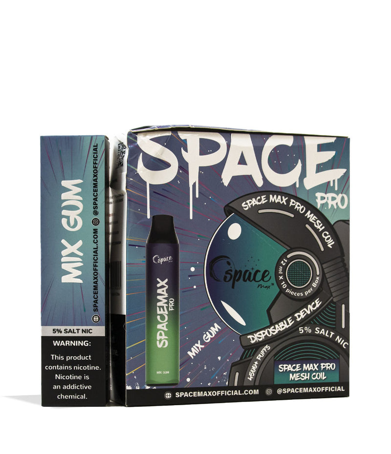 Mix Gum Space Max Pro Mesh Coil 4500 Puff Disposable 10pk Front View on White Background