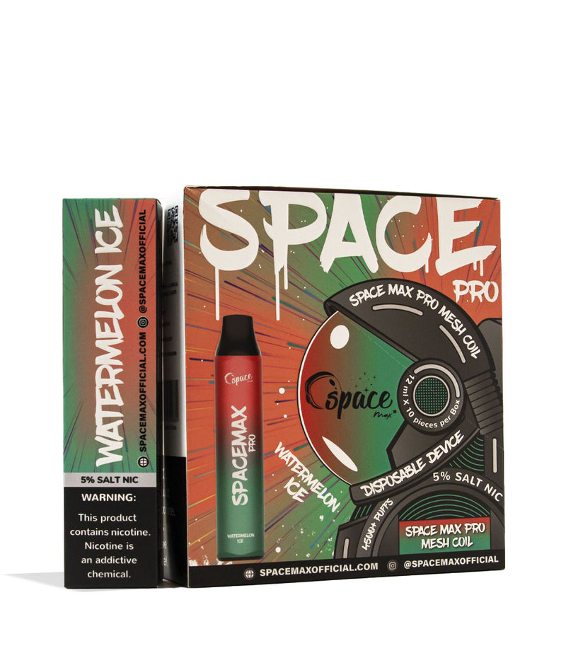 Watermelon Ice Space Max Pro Mesh Coil 4500 Puff Disposable 10pk Front View on White Background