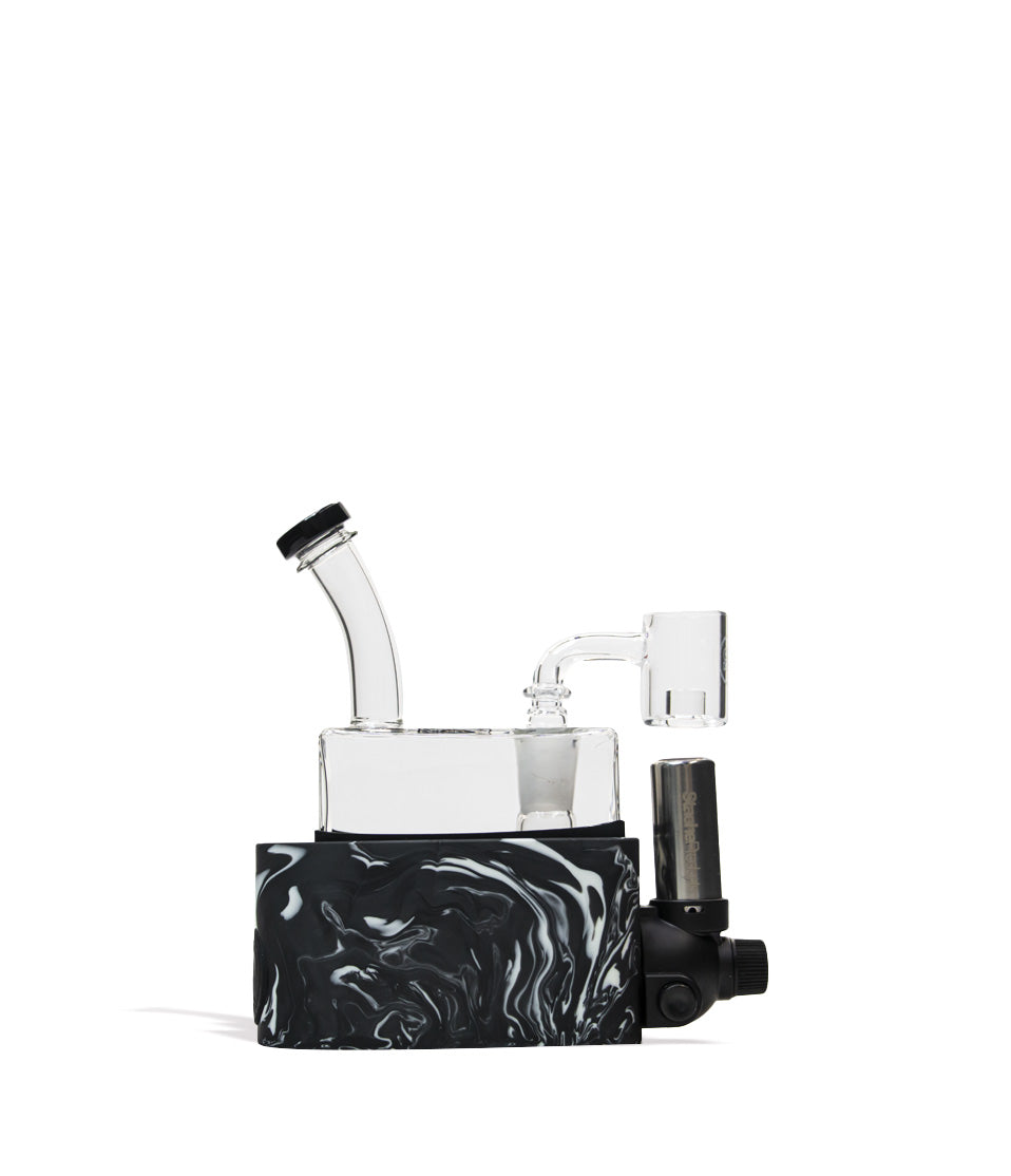 Black White Option Stache Rio Portable Dab Rig on white studio background