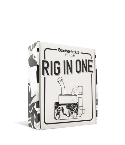 Packaging angled for Stache Rio Portable Dab Rig on white studio background