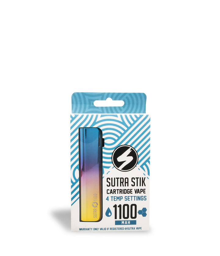 Full Color Box front view Sutra Vape STIK 1100 Cartridge Vaporizer on white studio background