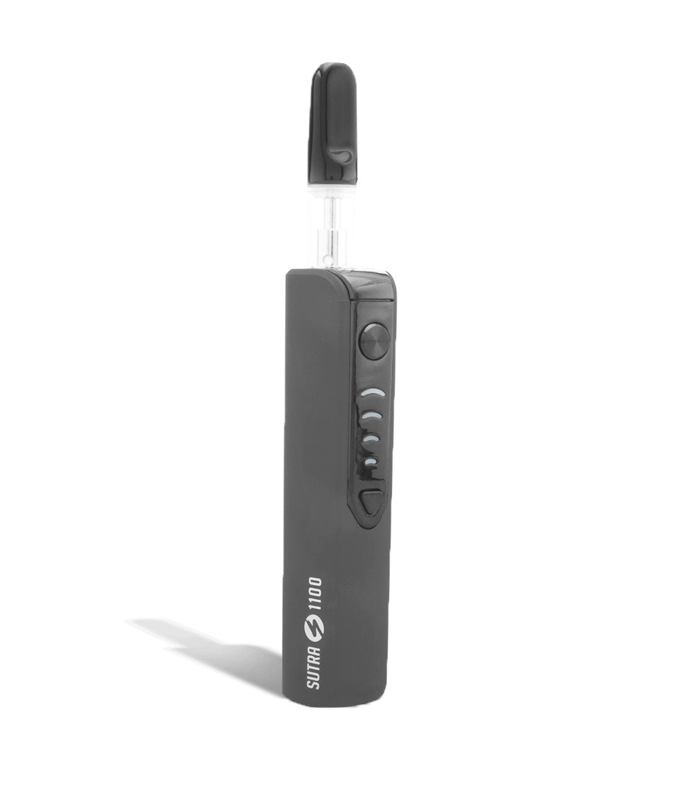 Charcoal front view Sutra Vape STIK 1100 Cartridge Vaporizer on white studio background