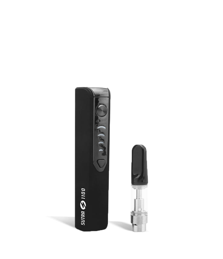 Black side with cart Sutra Vape STIK 1100 Cartridge Vaporizer on white studio background