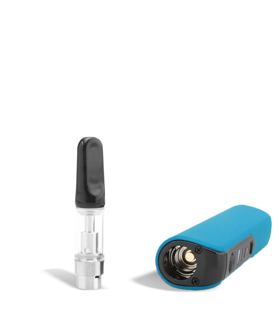 Blue top view Sutra Vape STIK 1100 Cartridge Vaporizer on white studio background