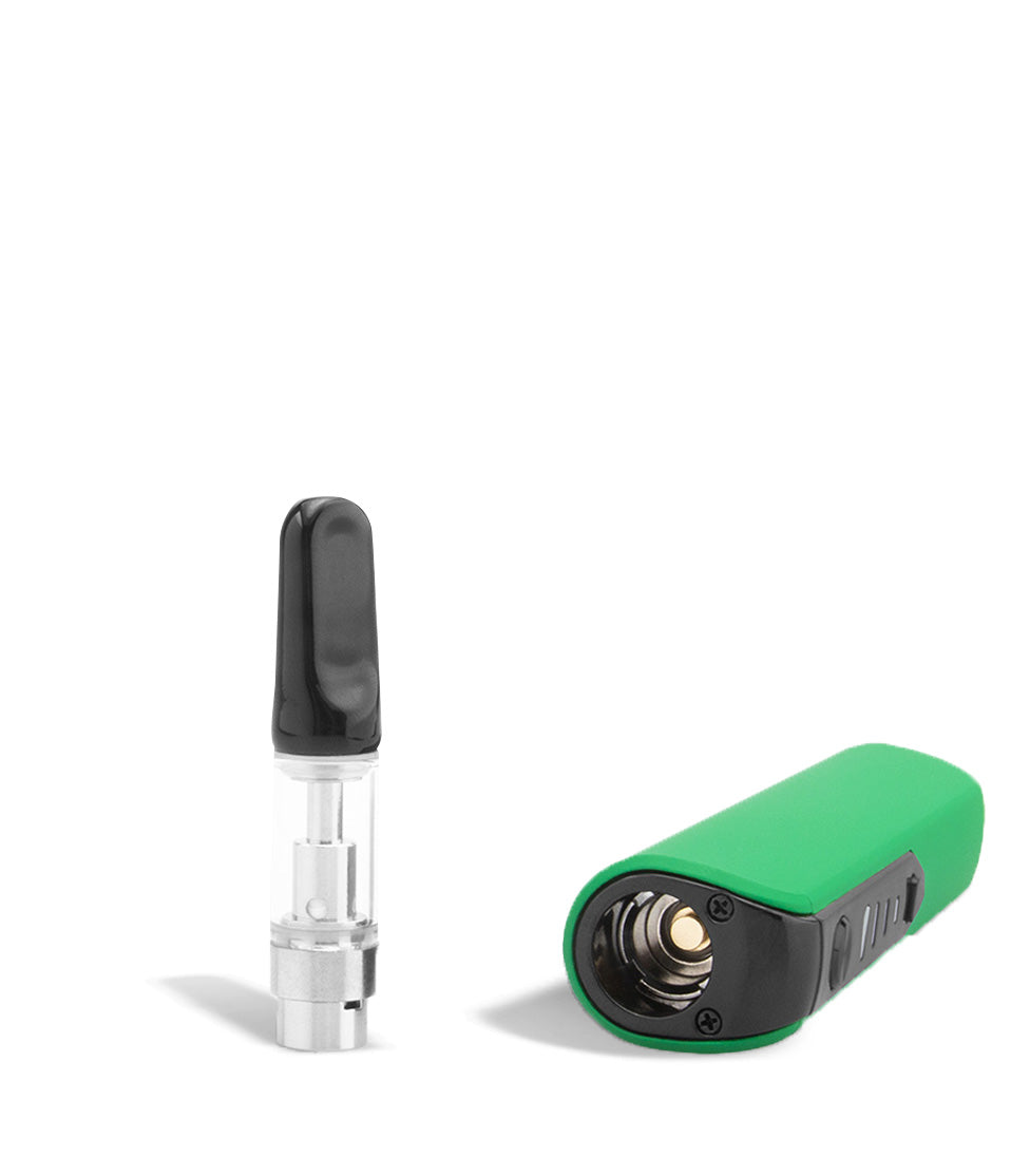 Green top view Sutra Vape STIK 1100 Cartridge Vaporizer on white studio background