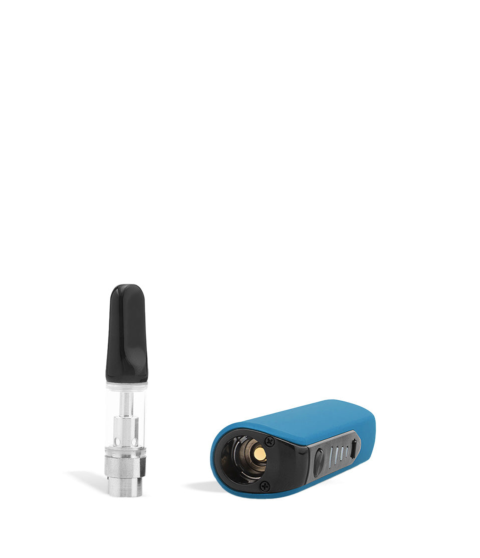 blue top view Sutra Vape STIK 650 Cartridge Vaporizer on white background