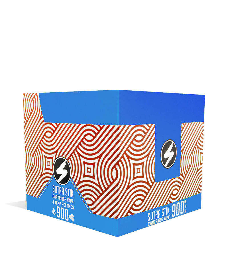 Blue side view Sutra Vape STIK 900 Variable Voltage Cartridge 12pk on white background