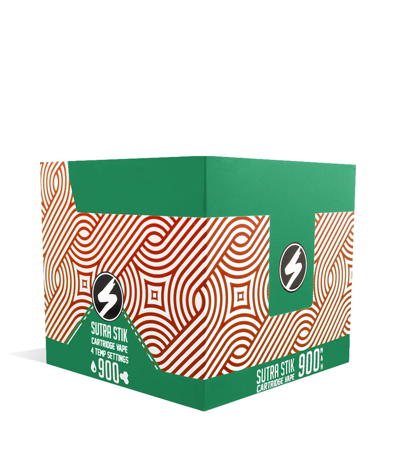 Green side view Sutra Vape STIK 900 Variable Voltage Cartridge 12pk on white background