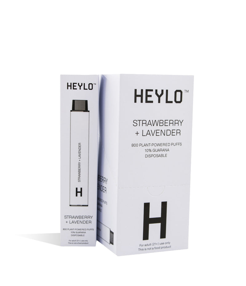 Strawberry Lavender HEYLO Plant Powered Disposable 10pk on white studio background