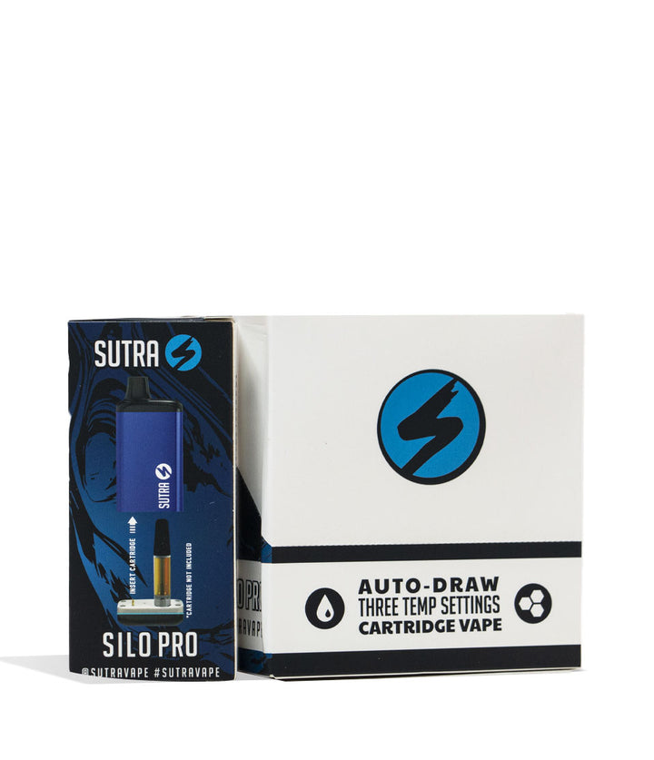 Blue Sutra Silo Pro Cartridge Vaporizer 6pk Packaging Front View on White Background