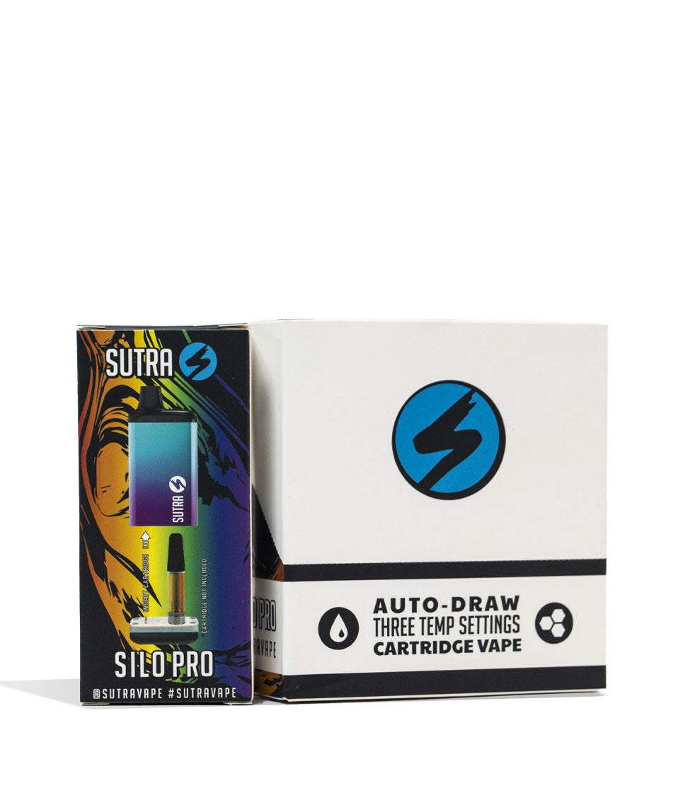 Full Color Sutra Silo Pro Cartridge Vaporizer 6pk Packaging Front View on White Background