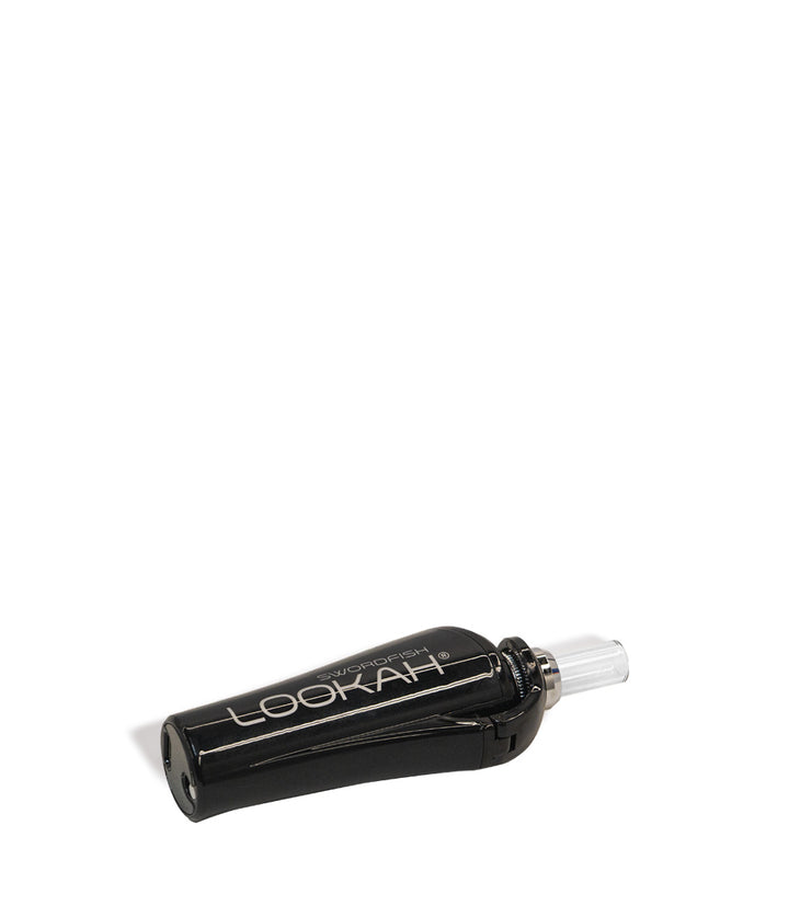 Black down view Lookah Swordfish Portable Concentrate Vaporizer on white background