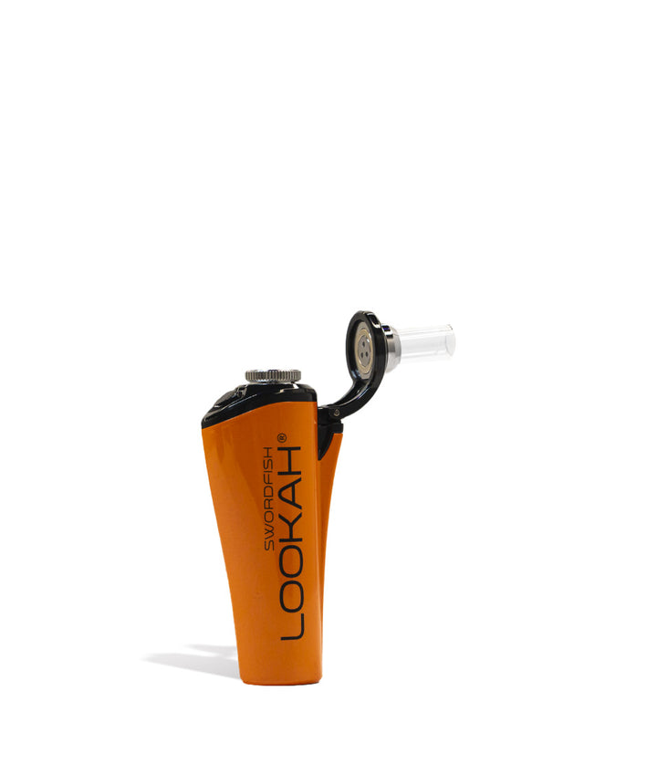 Orange open view Lookah Swordfish Portable Concentrate Vaporizer on white background