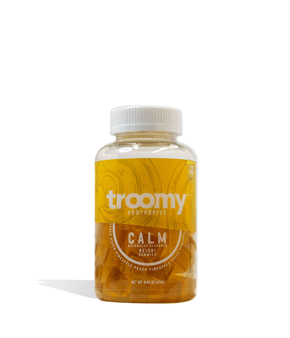 Calm Pineapple Peach Troomy Nootropics Gummies 60pk Front View on White Background