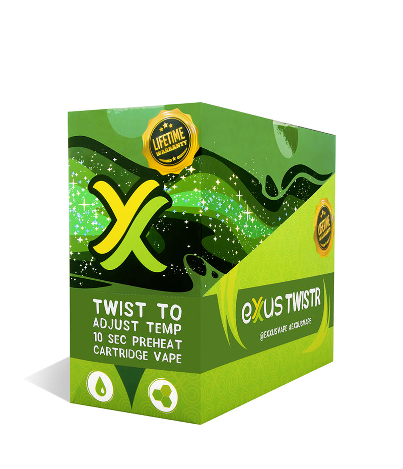 Cosmic Green Exxus Vape Twistr Cartridge Vaporizer 12pk on white background