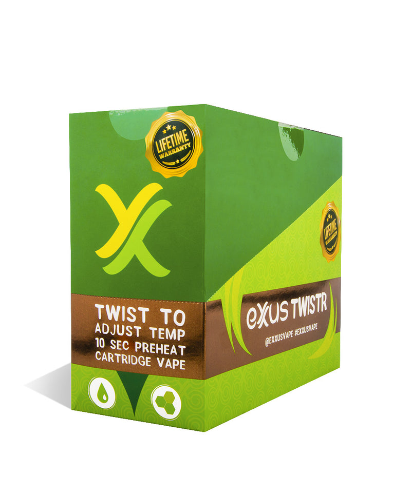 Gold Exxus Vape Twistr Cartridge Vaporizer 12pk on white background