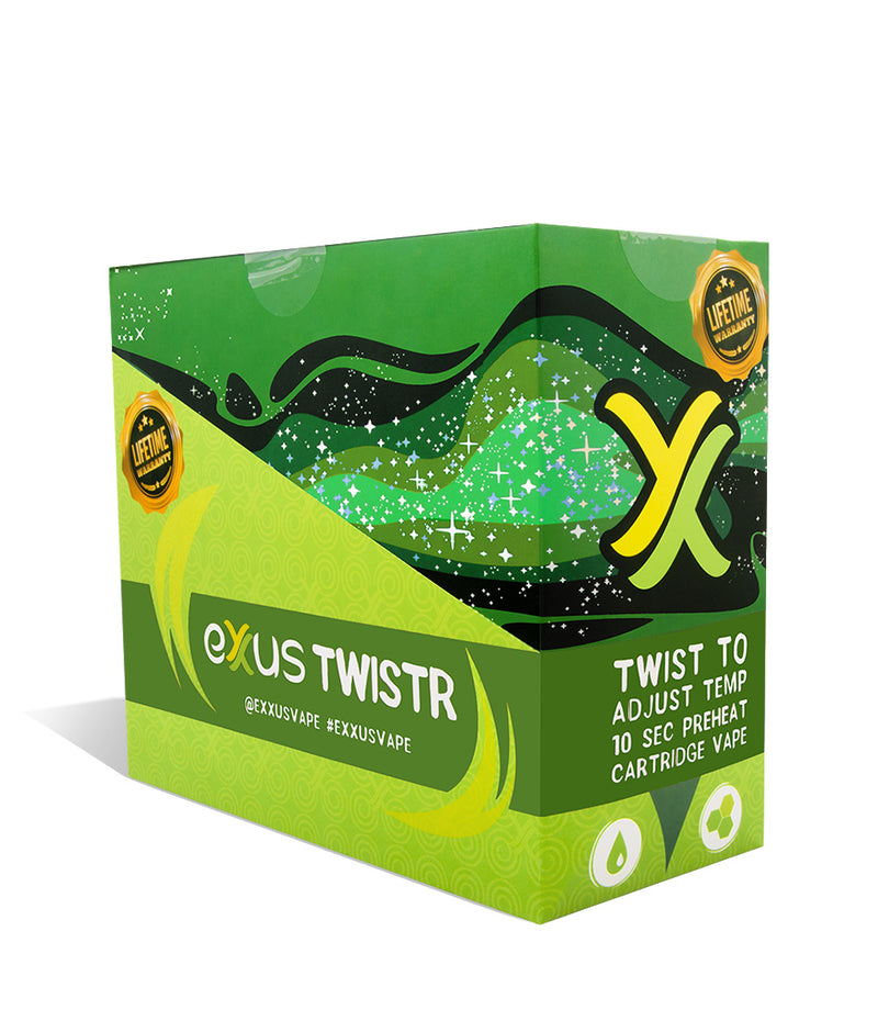 Cosmic Green Exxus Vape Twistr Cartridge Vaporizer 12pk on white background