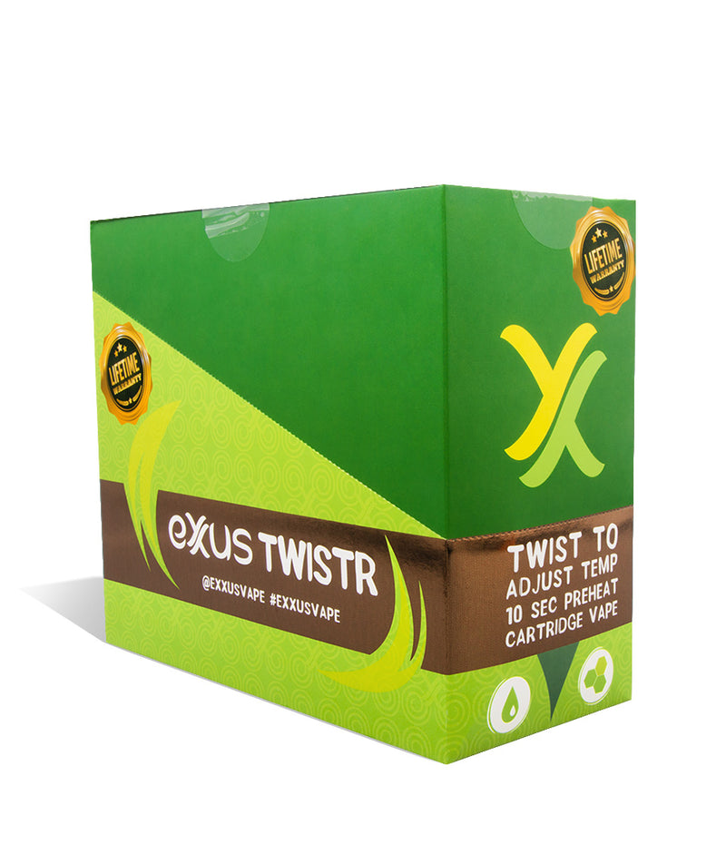 Gold Exxus Vape Twistr Cartridge Vaporizer 12pk on white background