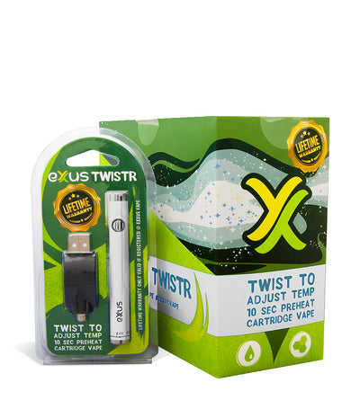 Pearl w/ single pack Exxus Vape Twistr Cartridge Vaporizer 12pk on white background