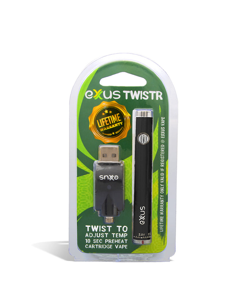 Black single pack Exxus Vape Twistr Cartridge Vaporizer 12pk on white background