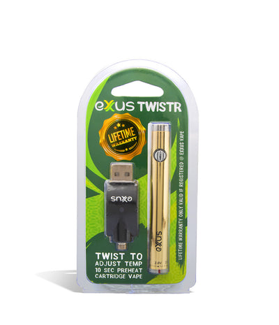 Gold single pack Exxus Vape Twistr Cartridge Vaporizer 12pk on white background