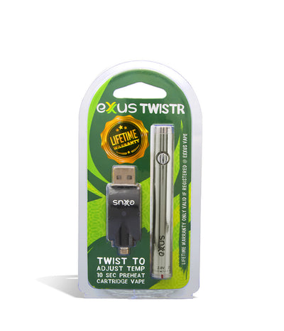 Silver single pack Exxus Vape Twistr Cartridge Vaporizer 12pk on white background