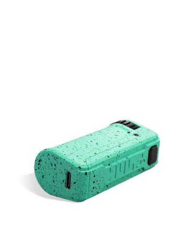 Teal Black Spatter bottom Wulf Mods UNI S Adjustable Cartridge Vaporizer on white background